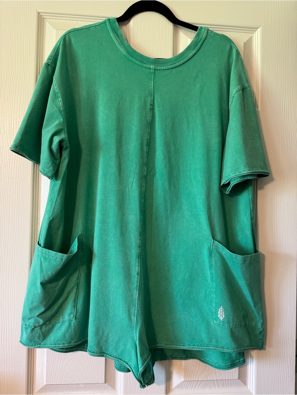 Free People Movement romper tee in green sheen. - Picture 2 of 7